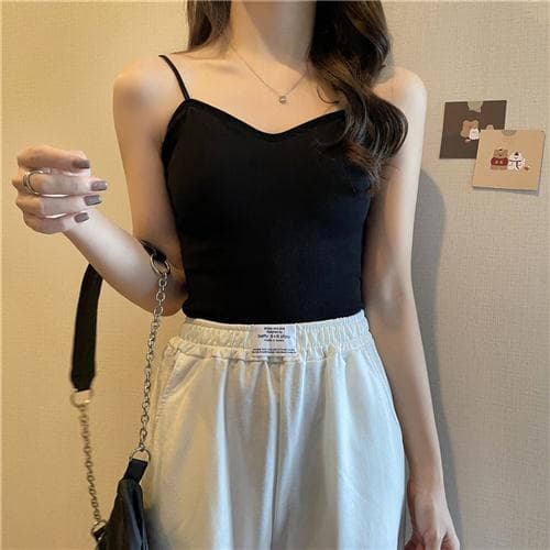 細身伸縮ブラトップキャミソール