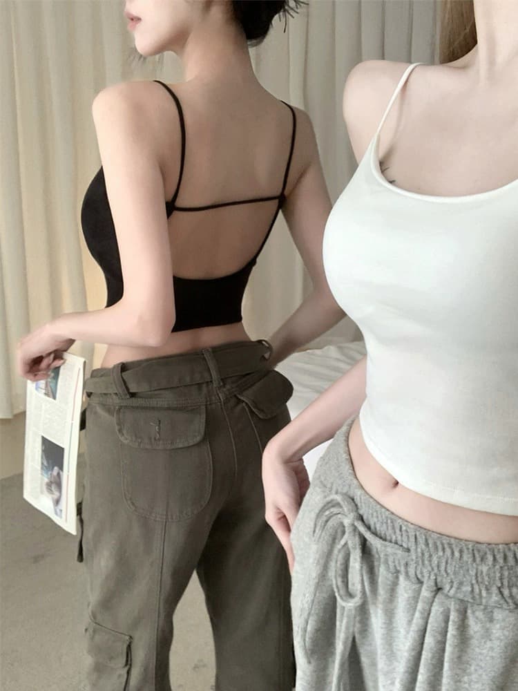 美しい背中見せ クロスデザインブラトップ