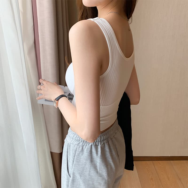 シンプル細リブブラトップ