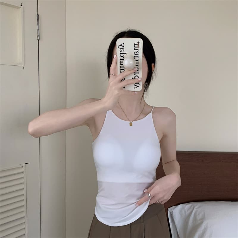 シンプル美ライン ホルターネックブラトップ