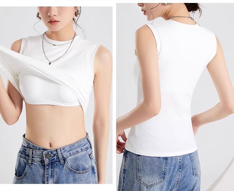 ブラトップ なめらかフィット ブラ内蔵タンクトップ