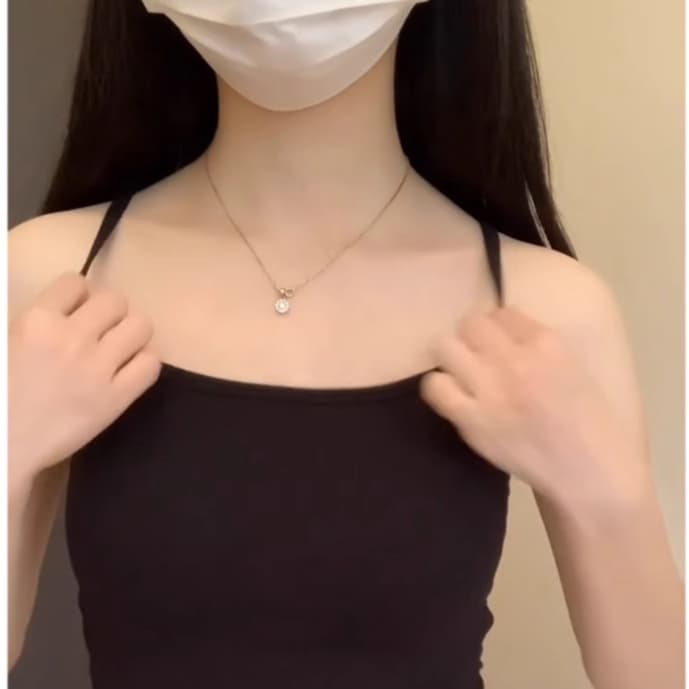 胸元リボン付きブラトップ