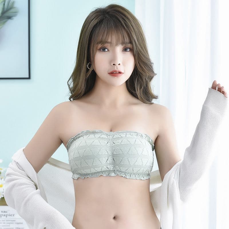 ブラトップ ブラトップ レース模様のベアトップチューブ