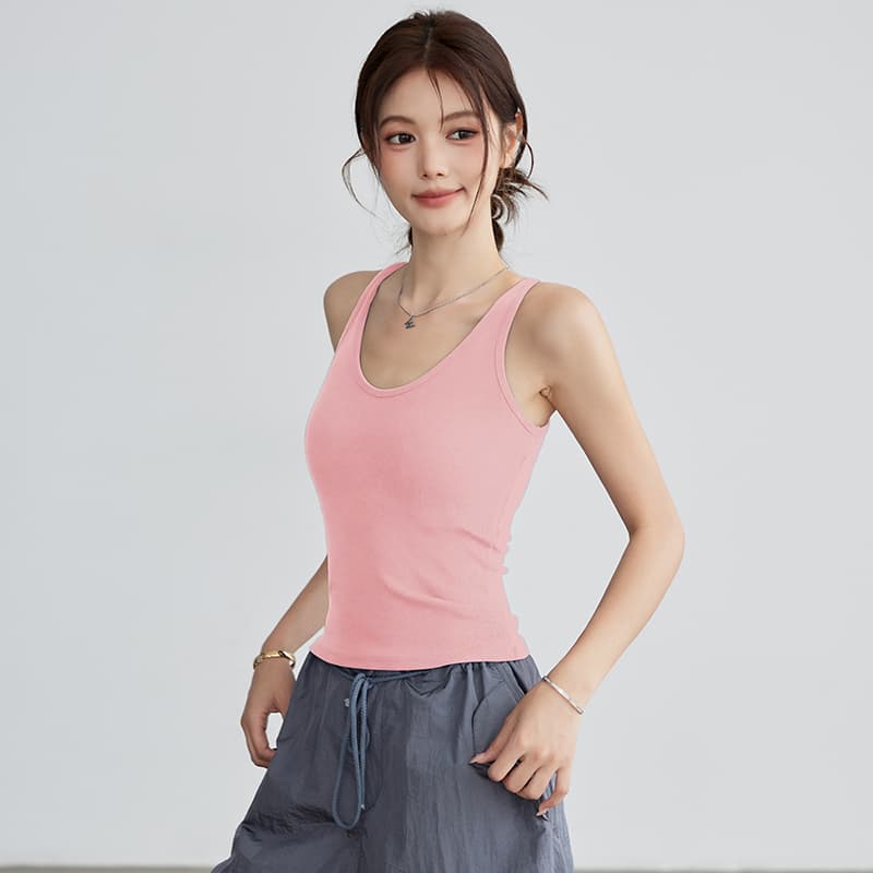 ブラトップ 美シルエット リブ編みブラトップ