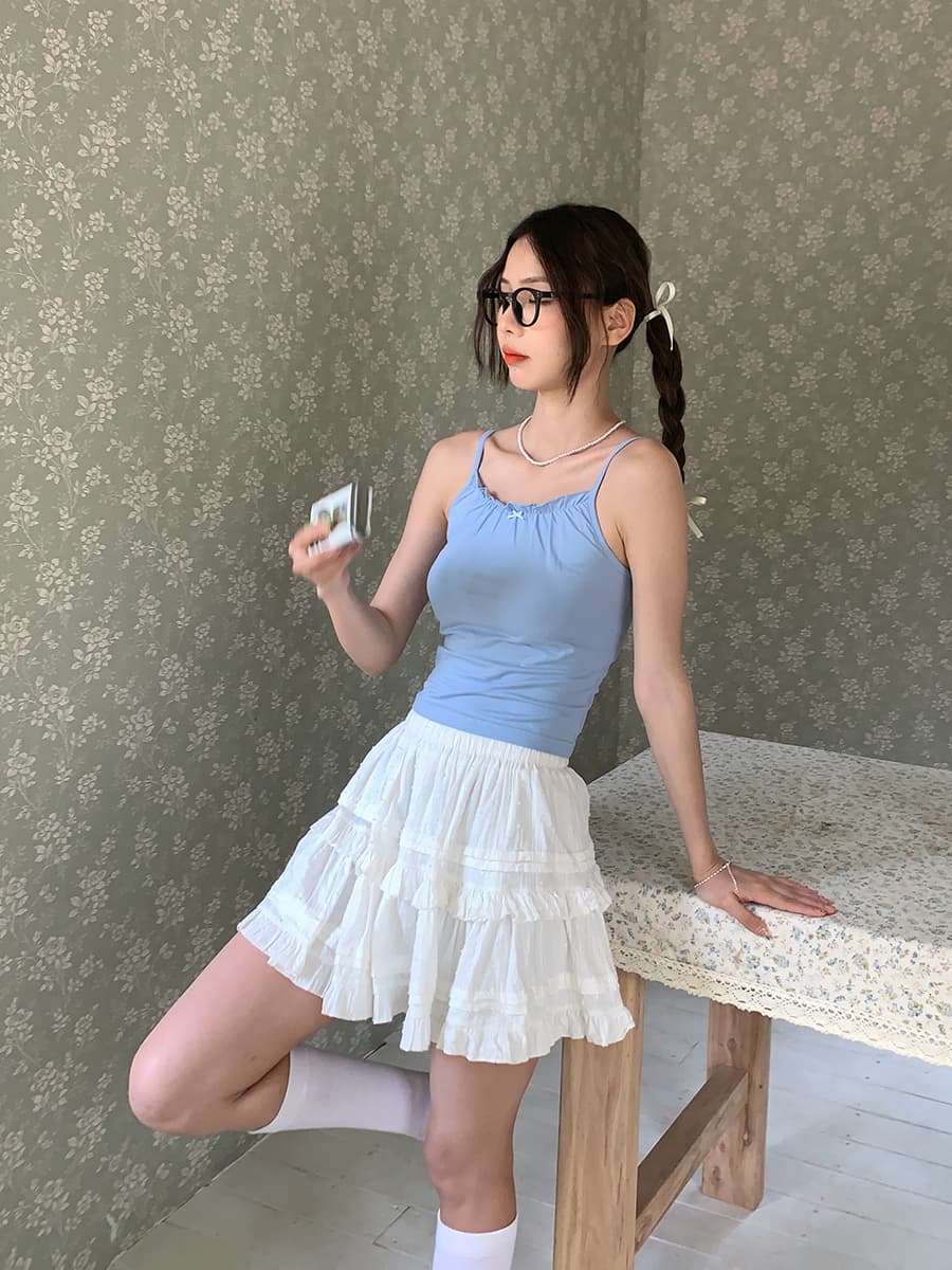 パール飾り付き 美シルエットブラトップ