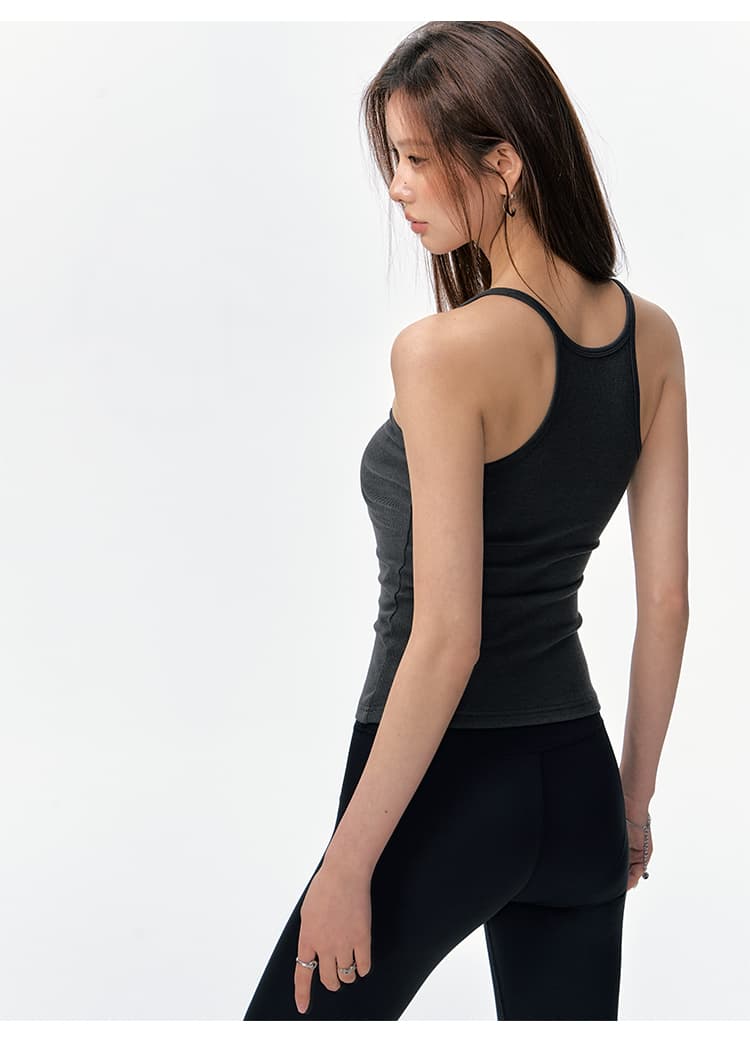 リブ編み美シルエットブラトップ