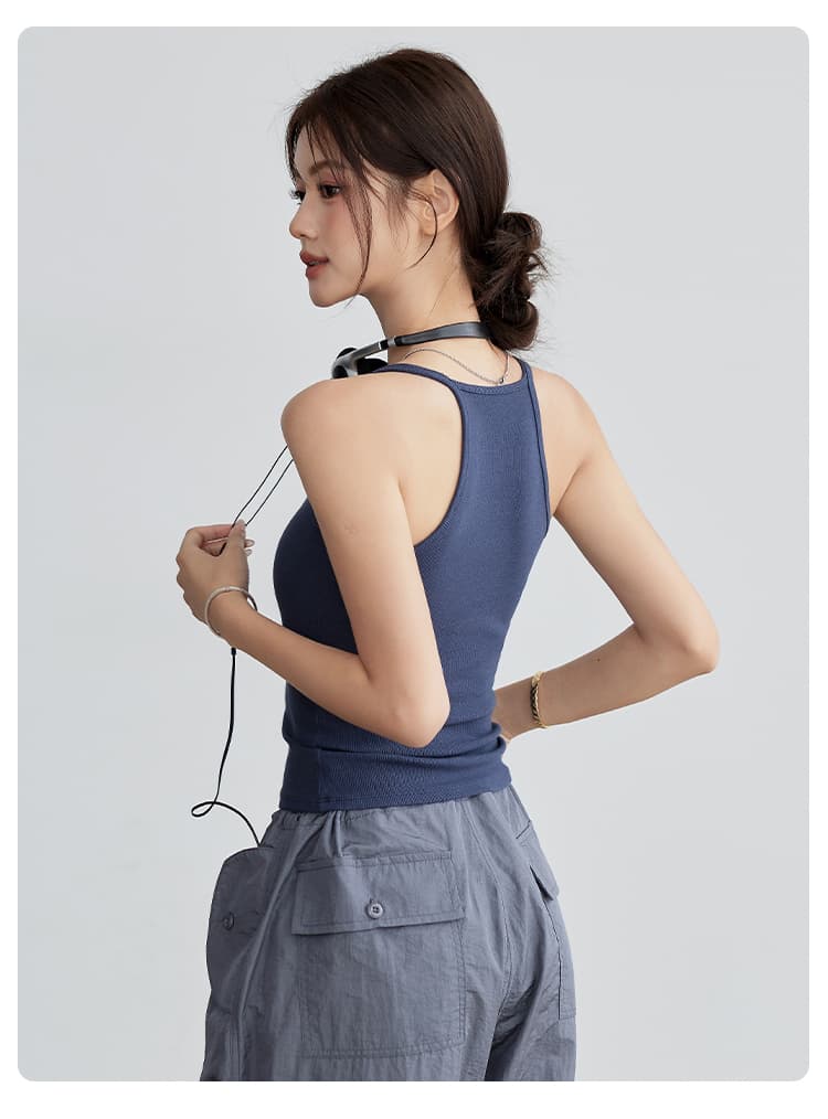 ブラトップ 美シルエット リブ編みブラトップ