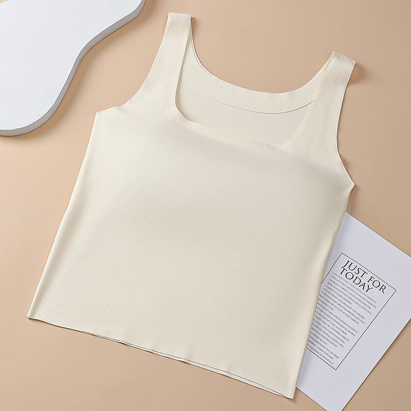 ブラトップ シームレスリブ編み無縫製ブラタンク