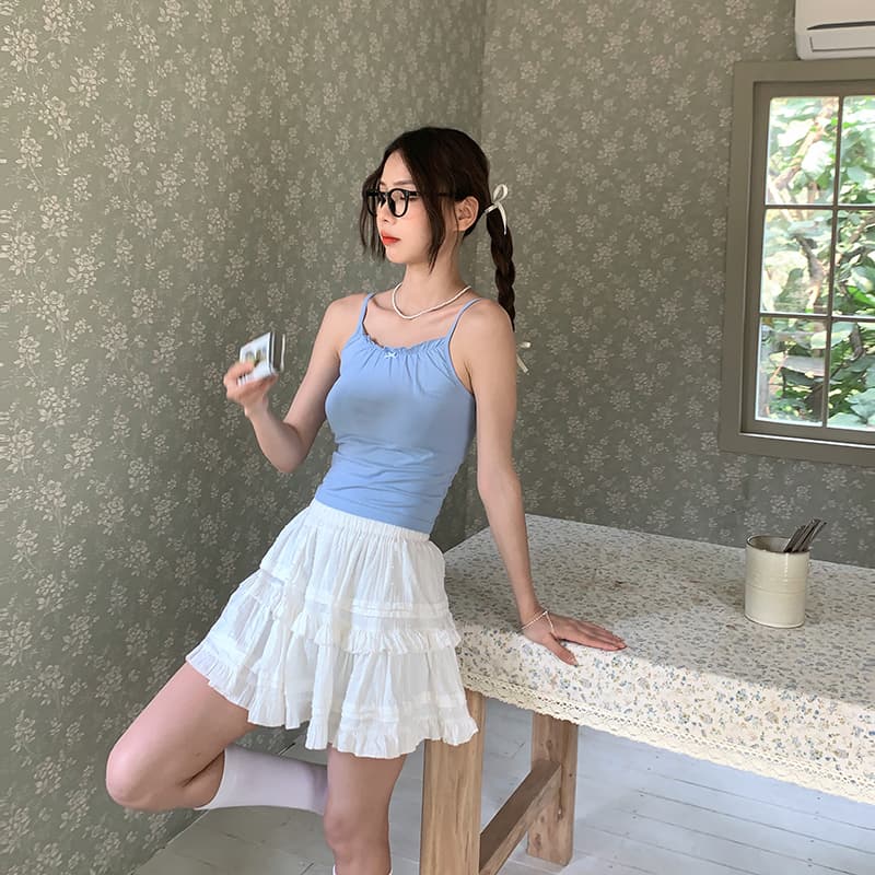 パール飾り付き 美シルエットブラトップ