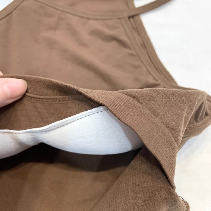 すっきり着こなせる リブ編み ホルターネック ブラトップ