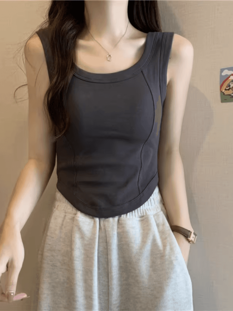 シームデザイン美胸ブラトップ