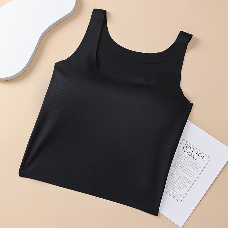 ブラトップ シームレスリブ編み無縫製ブラタンク