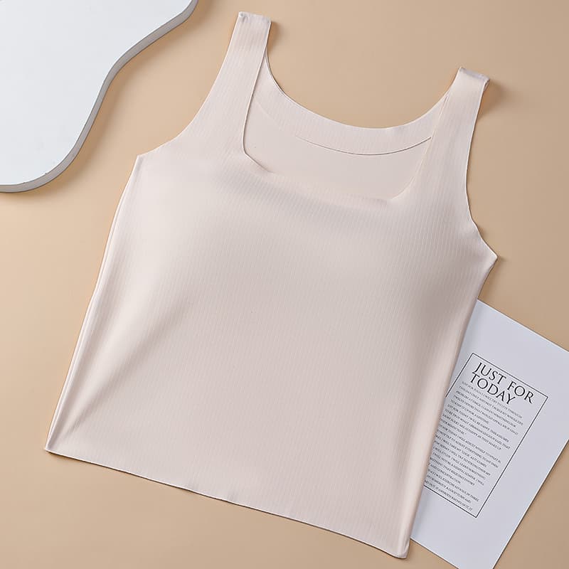 ブラトップ シームレスリブ編み無縫製ブラタンク