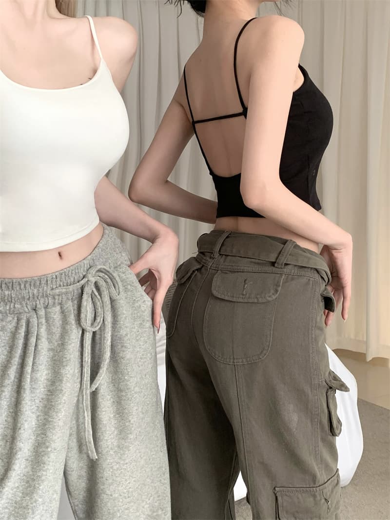 ブラトップ 背中見せカップ付きキャミソール ソフトブラ ノンワイヤー