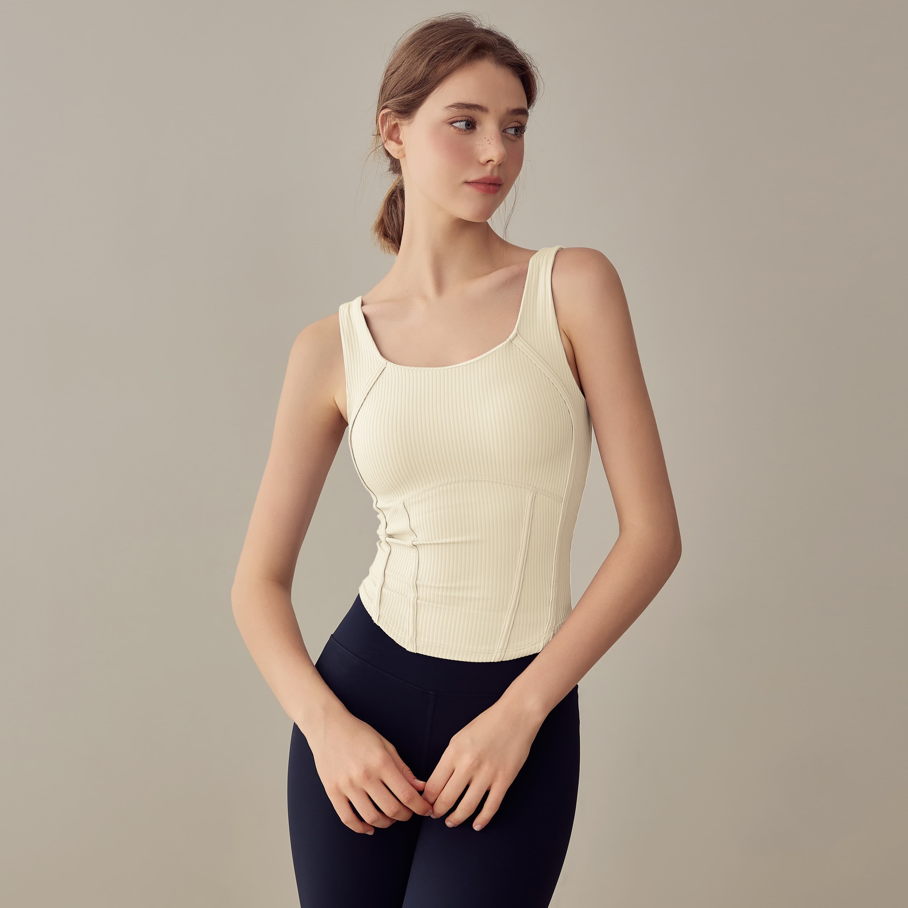 ブラトップ 立体縫製リブ加工ブラトップ