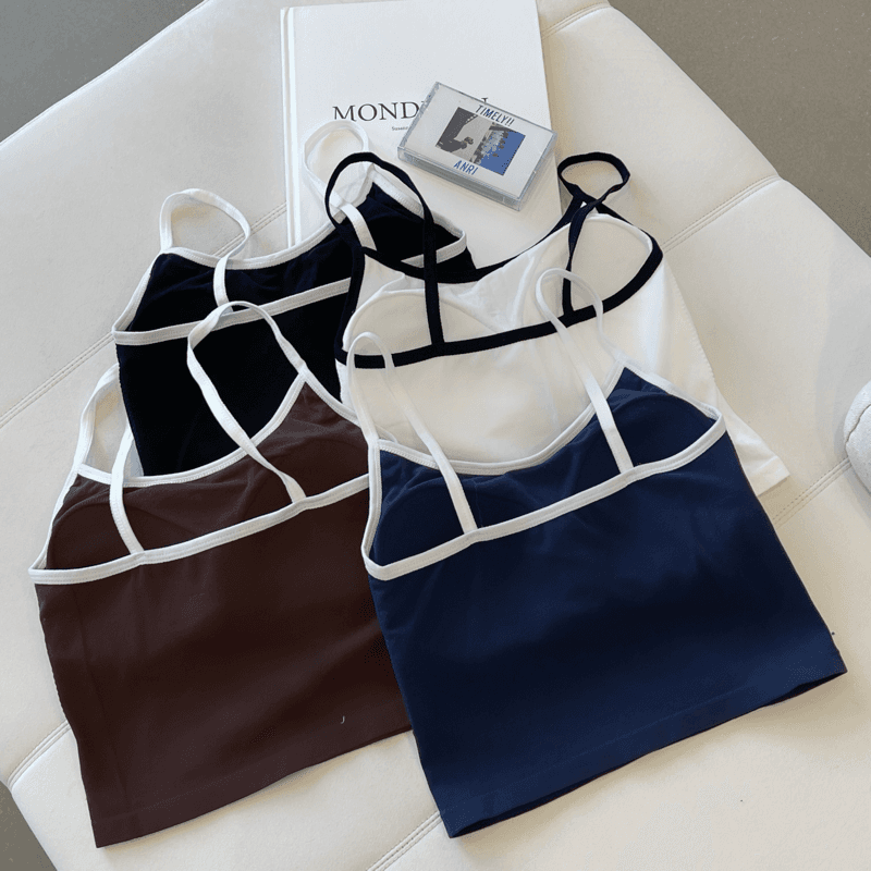 シンプルロゴ入り細紐ブラトップ